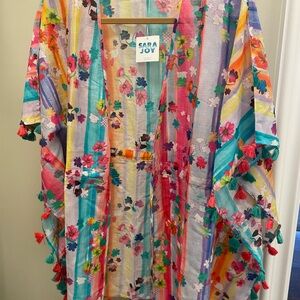 Sara Joy Colorful Floral cover up